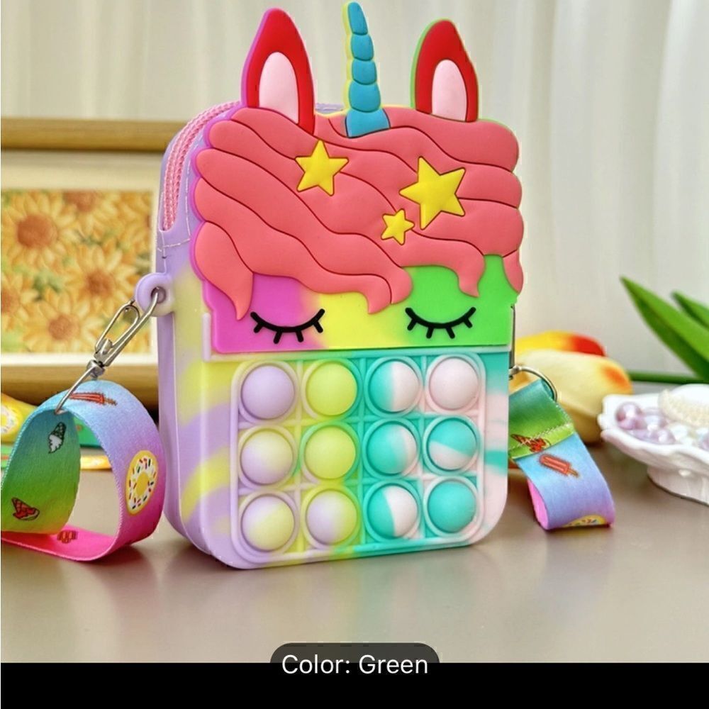 New Unicorn Silicone Pop It Purse - Picture 1 of 2